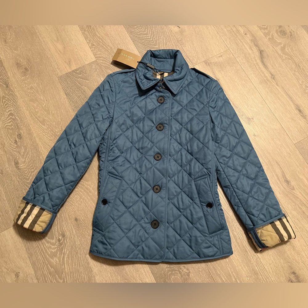Burberry Blue Quilted Puffer Jacket